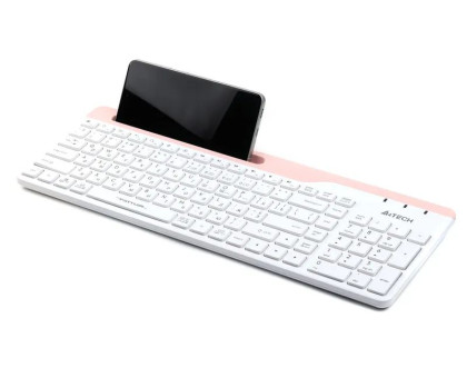 Клавіатура бездротова A4Tech FBK25 (White) Fstyler,  (BT + 2.4 ГГц), з акумулятором, quiet key, колір білий
