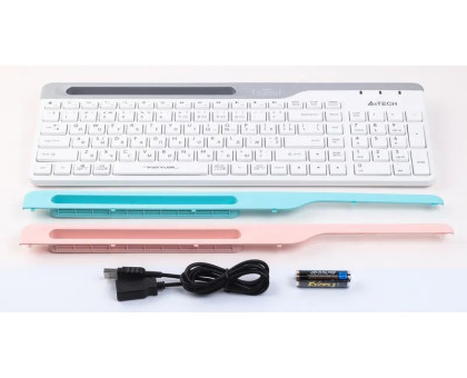 Клавіатура бездротова A4Tech FBK25 (White) Fstyler,  (BT + 2.4 ГГц), з акумулятором, quiet key, колір білий