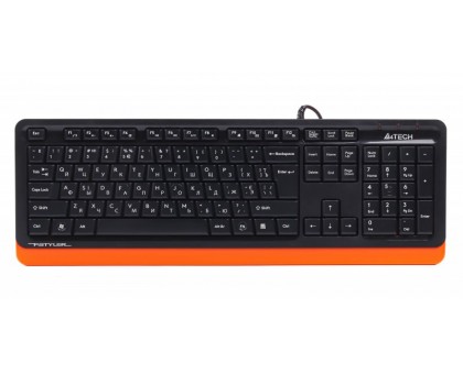 Клавіатура A4Tech Fstyler FKS10 (Grey), USB, колір чорний+ помаранчевий
