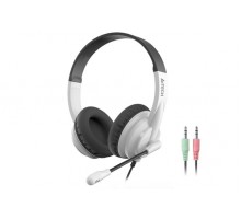 A4Tech HS-10 навушники з мікрофоном та регулятором гучності, колір чорний+білий