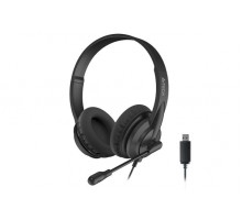 Гарнітура A4Tech HU-10 (Black) навушники з мікрофоном та регулятором гучності, USB, колір чорний