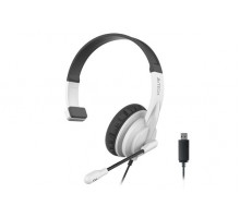 A4Tech HU-11 навушники з мікрофоном та регулятором гучності, колір чорний+білий