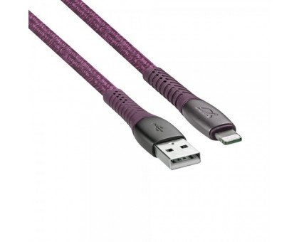 Кабель USB 2.0, PS6101 RD12, USB 2.0 MFI Type-A/Lighting, 3А, 60Вт, червоний