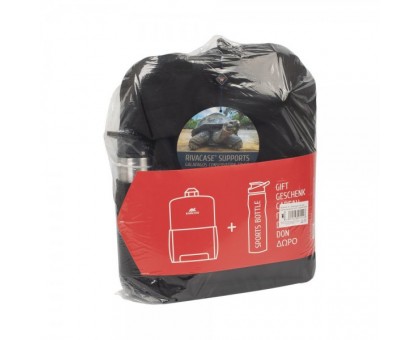 Комплект Рюкзак для ноутбука 15.6" Rivacase 8068 (Black) Bundle, серия "Regent" + спортивная бутылка 750 ml