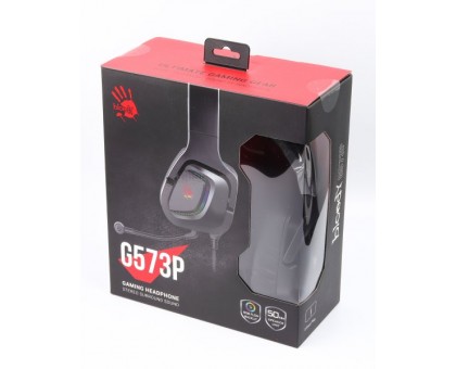 Гарнитура игровая Bloody G573P (Black) с микрофоном, объемный звук, RGB подсветка, USB+3.5 jack