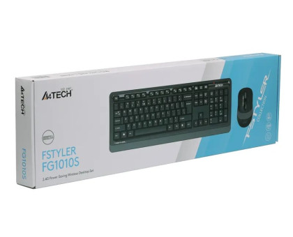 Комплект клавиатура+мышка A4Tech FG1010S (Grey) Fstyler, беспроводной, USB, черный+серый цвет