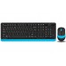 A4Tech Fstyler FG1010S, комплект бездротовий клавіатура з мишою, чорний+блакитний колір
