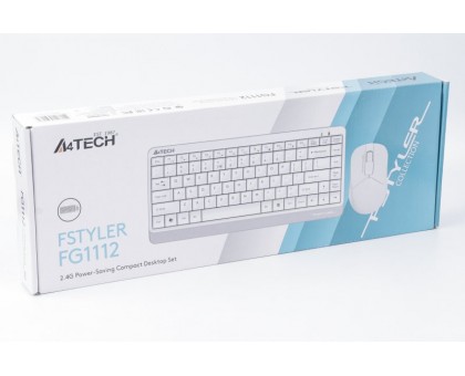 A4Tech Fstyler FG1112, комплект бездротовий клавіатура з мишою, білий колір