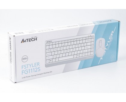 A4Tech Fstyler FG1112S, комплект беспроводной клавиатуры с мышью, белый цвет