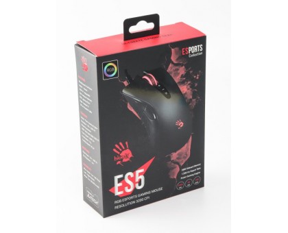 Мышь игровая A4Tech Bloody ES5 (Stone black), RGB, 3200 CPI, 10M нажатий, черная