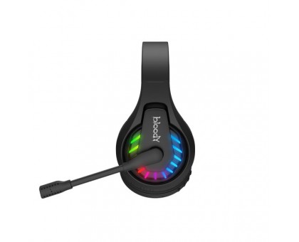 Гарнітура ігрова Bloody GR230 (Black) з мікрофоном, Neon LED Bluetooth + 2.4GHz + 3.5 jack, чорний колір
