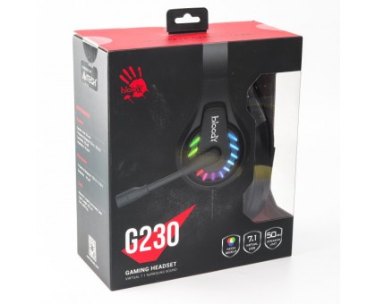 Гарнітура ігрова Bloody G230 з LED підсвічуванням, , Neon LED, USB