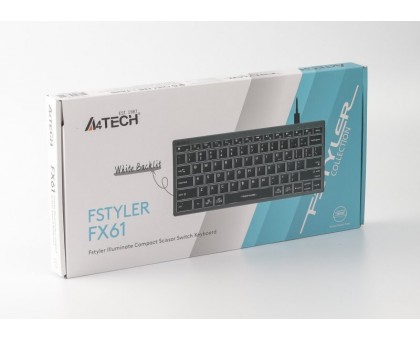 Клавіатура A4-Tech Fstyler FX61, сірий колір, USB, біле підсвічування