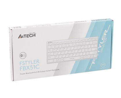 Клавіатура A4-Tech Fstyler FBX51C бездротовa, біла