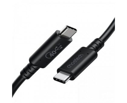 Кабель Choetech XCC-1028-BK,USB4 (40 Gb) Power Delivery (PD), до 100 Ватт C-тато/C-тато, 0.8 м.