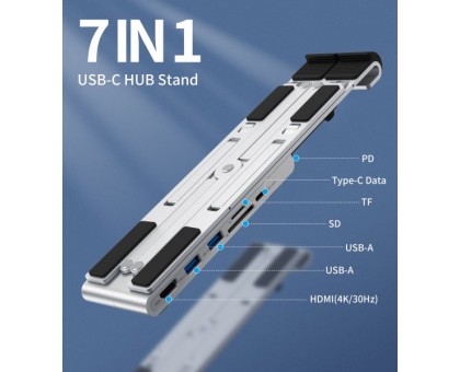 Адаптер Choetech HUB-M43-SL, USB Type-C 7-в-1
