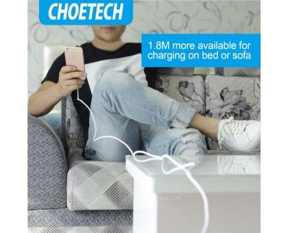 Кабель Choetech IP0027-WH, USB 2.0 А-папа/Lightning, 1.8м.