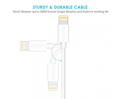 Кабель Choetech IP0027-WH, USB 2.0 А-папа/Lightning, 1.8м.