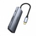 Адаптер Choetech HUB-M19-GY, USB Type-C 7-в-1, док станція (HDMI/PD/картридер/USB-A / USB-C), алюміній