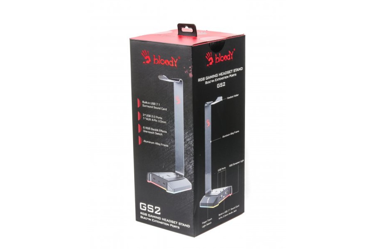 Bloody GS2 Bloody Підставка для навушників з RGB підсвіткою, 3хUSB, AUX ...