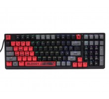 Механическая клавиатура A4Tech Bloody S98, красные светящиеся, RGB подсветка клавиш, USB, черно-красный