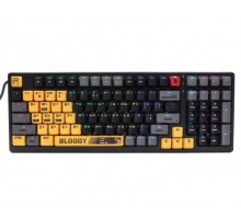 Механическая клавиатура A4Tech Bloody S98 (Sports Lime), BLMS Red Switch, RGB подсветка клавиш, USB, черно-желтый