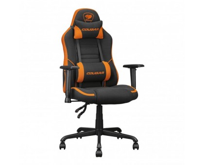 Кресло игровое Fusion SF, черное с оранжевыми вставками.