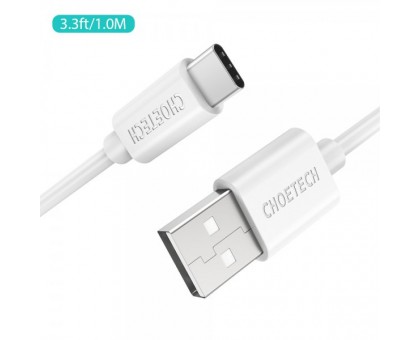 Кабель Choetech AC0002-WH, премиум качество USB 2.0 A-папа/C-папа,1м.