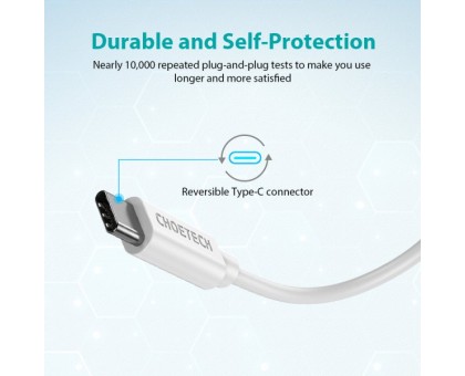 Кабель Choetech AC0002-WH, премиум качество USB 2.0 A-папа/C-папа,1м.