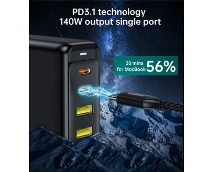 Мережевий зарядний пристрій Choetech PD6005-EU-BK ,2 USB-A / 2 USB-С