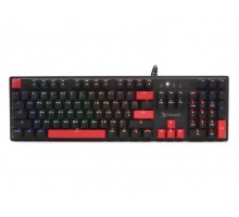 Механічна клавіатура A4Tech Bloody S510R Fire Black, червоні світчі, чорна, RGB підсвічування клавіш, USB