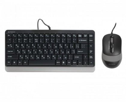 A4Tech Fstyler F1110, комплект проволочной клавиатуры с мышью, USB, серый цвет