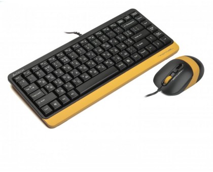 A4Tech Fstyler F1110, комплект дротовий клавіатура з мишою, USB, сірий чорно-жовтий