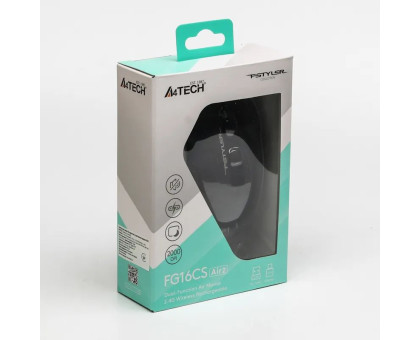 Мышь беспроводная бесшумная A4Tech FG16CS Air2 (Black) Fstyler, USB, 2000 dpi, цвет черный