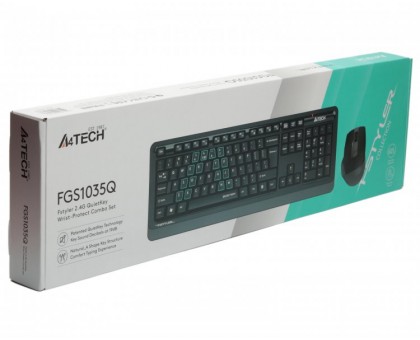 A4Tech Fstyler FGS1035Q, комплект беспроводной клавиатуры с мышью, серый цвет