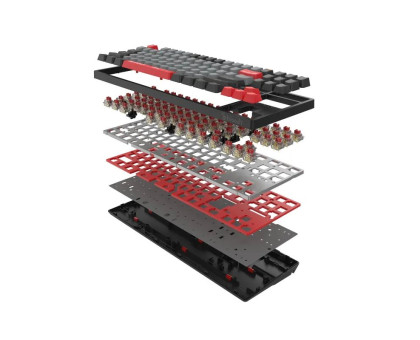 Механическая игровая клавиатура Bloody S87 (Energy Red), красные свичи, RGB подсветка клавиш, USB, черный
