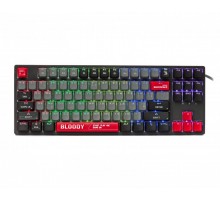 Механическая игровая клавиатура Bloody S87 Energy Red, красные светящиеся, RGB подсветка клавиш, USB, черный