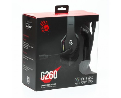 Гарнитура игровая Bloody G260 с подсветкой, USB, цвет черный