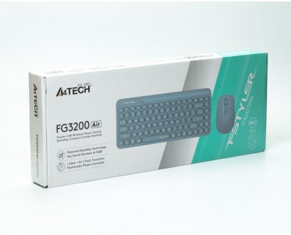 A4Tech Fstyler FG3200 Air (Blue), комплект беспроводной клавиатуры с мышью, цвет голубой
