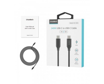 Кабель Choetech XCC-1035-BK, преміум якість USB2.0 A-папа/C-папа, 1,2 м.