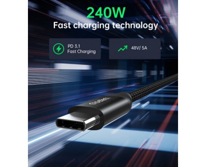 Кабель Choetech XCC-1036-BK, преміум якість USB2.0 A-папа/C-папа, 2 м.