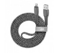 Кабель Rivacase PS6108 GR12, Lighting/USB-A, тканевая оплетка, 1.2 м, 3 А, 60 Вт, серый