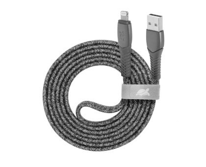 Кабель Rivacase PS6108 GR12, Lighting/USB-A, тканевая оплетка, 1.2 м, 3 А, 60 Вт, серый