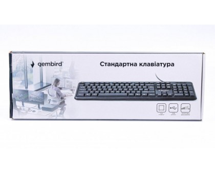 Клавіатура Gembird KB-U-103-UA, USB, українська розкладка, чорний колір