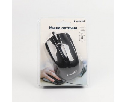Оптическая мышка Gembird MUS-101, USB интерфейс, черный цвет