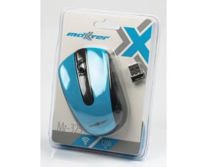 Мышка беспроводная Maxxter Mr-325-B, голубая