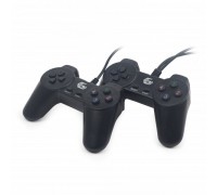Подвійний ігровий геймпад Gembird JPD-UB2-01, USB інтерфейс, чорний колір