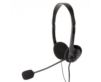Наушники с микрофоном Gembird MHS-123, стерео с регулятором громкости, черный цвет