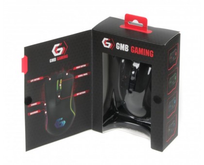 Оптическая игровая мышка Gembird MUSG-301, USB интерфейс, 3200 dpi, черная
