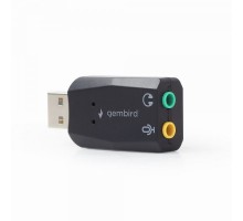 Адаптер Gembird SC-USB2.0-01, USB2.0 to Audio, чорного кольору, блістер
